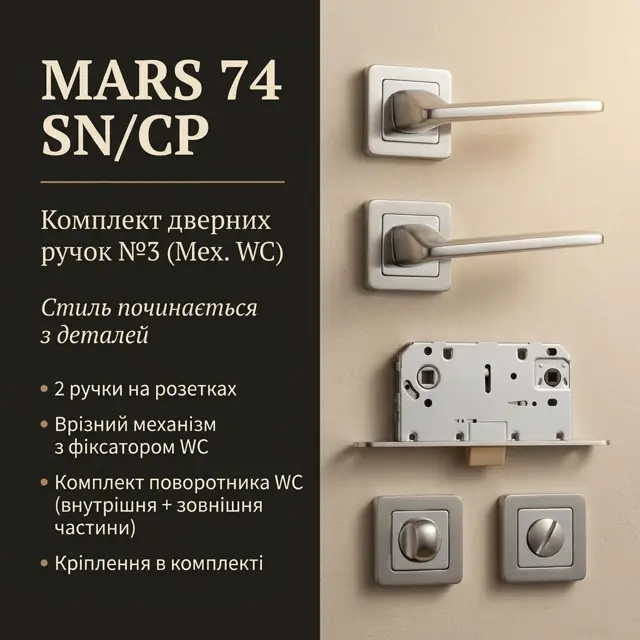 Ручки й механізм WC в одній коробц