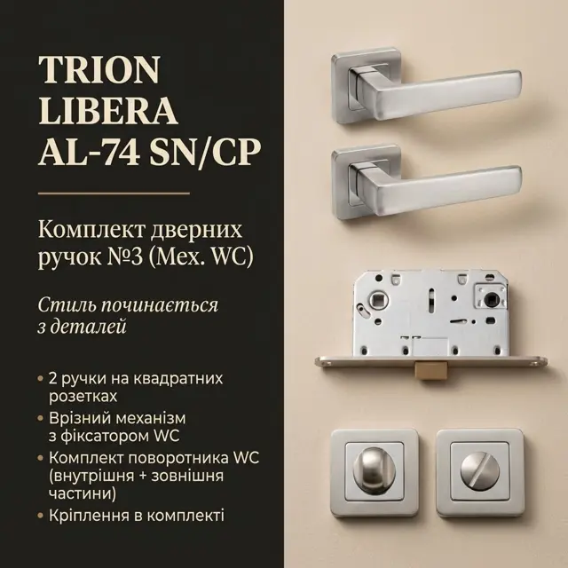 Ручки, розетки і механізм — разом