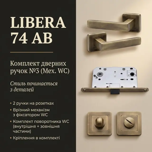 Уся фурнітура дверей однією позицією