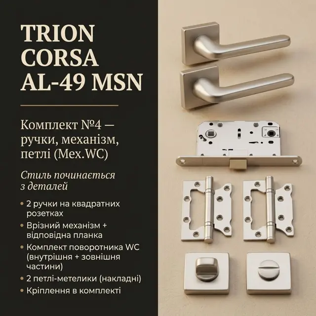 Ручки з механізмом і петлями в одному набор