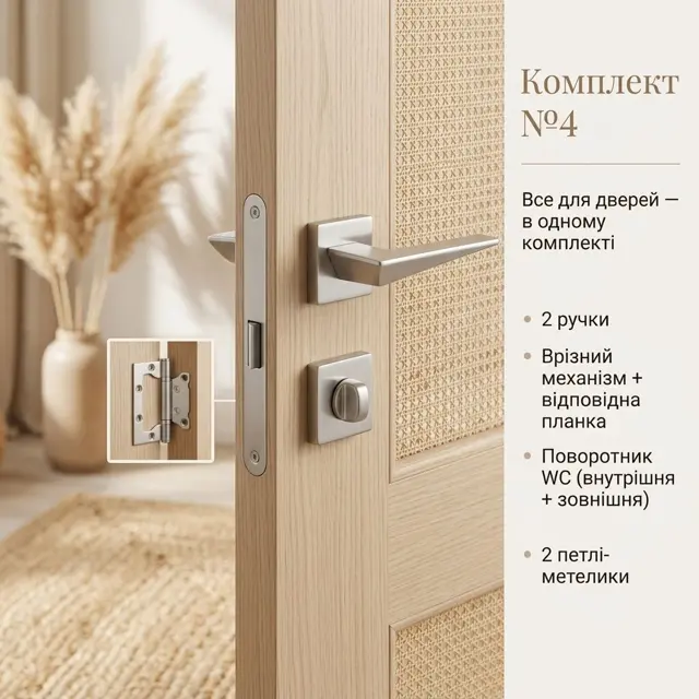 Однакова фурнітура в усіх кімнатах
