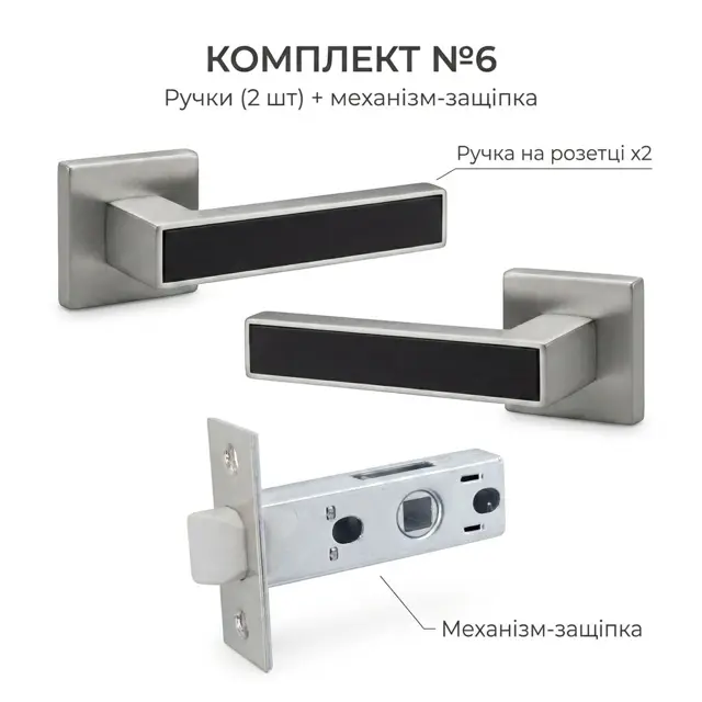 Ручки з механізмом і кріпленням разом