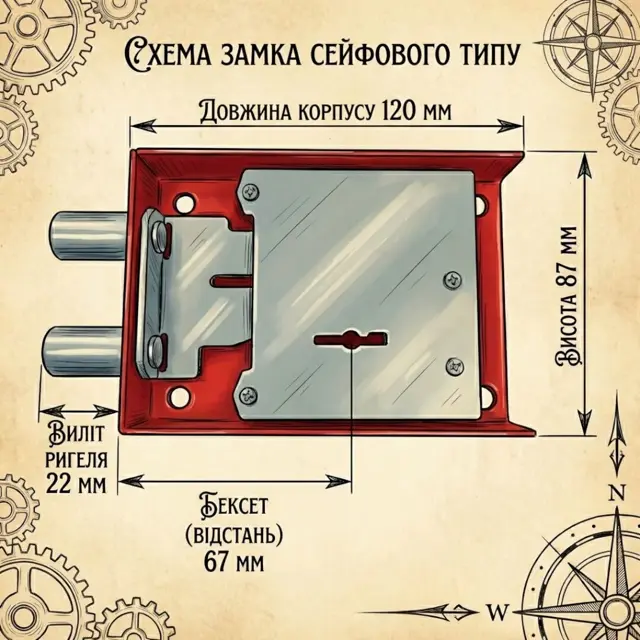 Два ригелі з виходом 32 мм