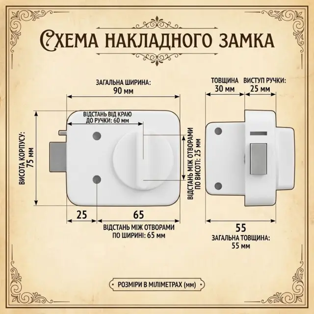 Ключ зовні, ручка всередин