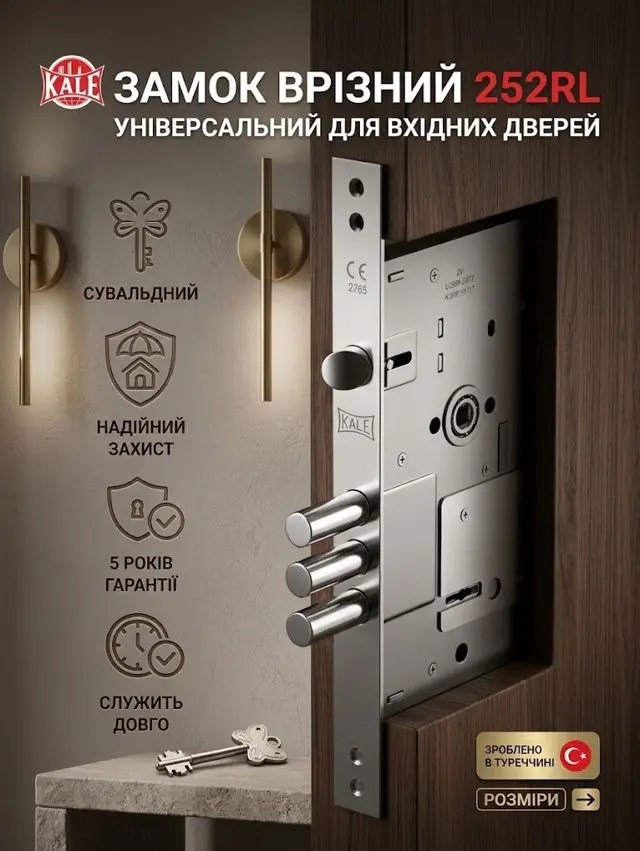 Три ригелі 16 мм із вильотом 36 мм