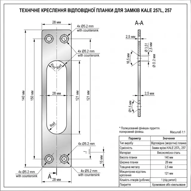 Сумісність з KALE 257L і 257