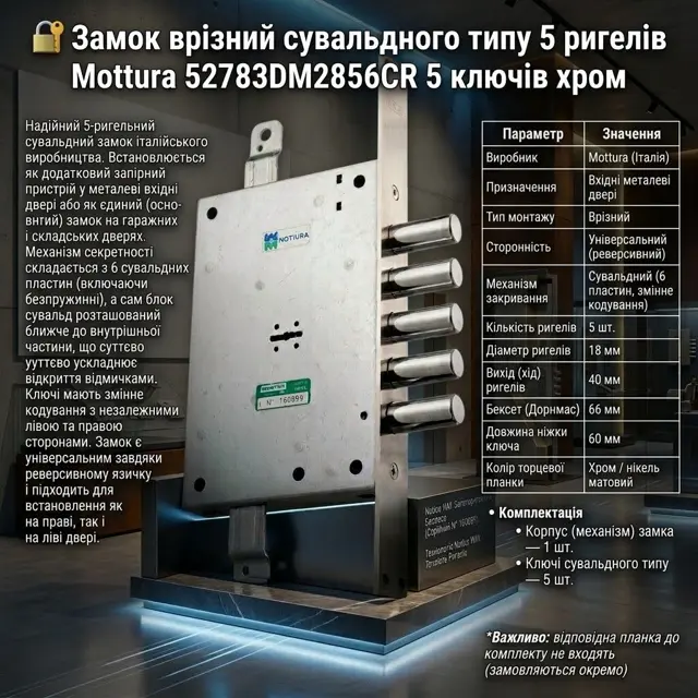 6 сувальдних пластин, зокрема безпружинн