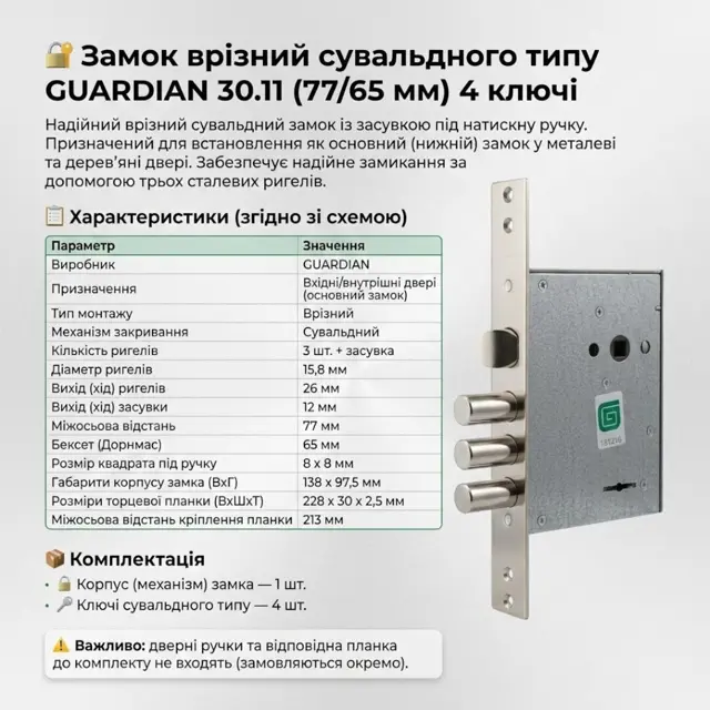 Квадрат 8 × 8 мм під натискну ручку