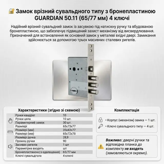 Міжосьова 77 мм і квадрат 8 × 8 мм