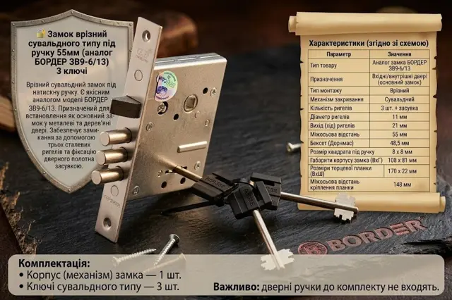 Три сталеві ригелі з ходом 21 мм