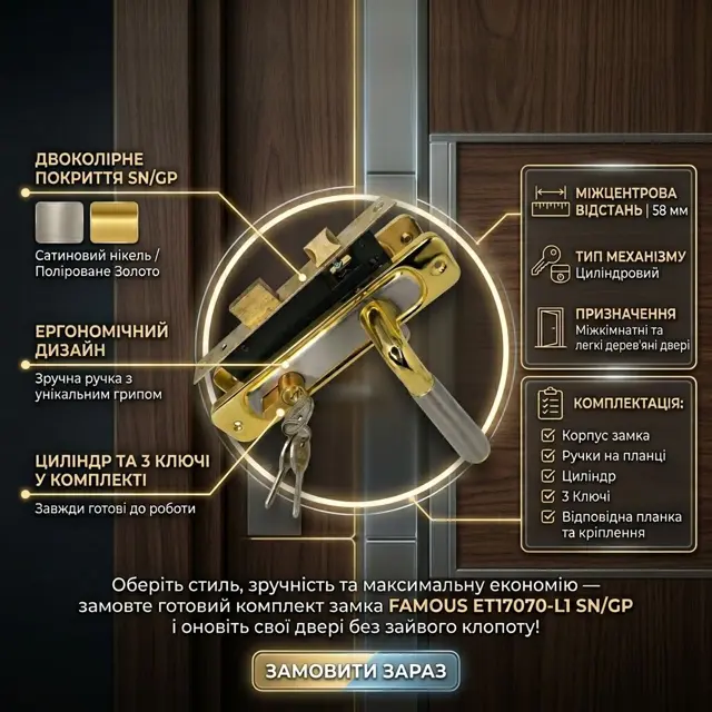 Покриття SN/GP: сатиновий нікель і золото