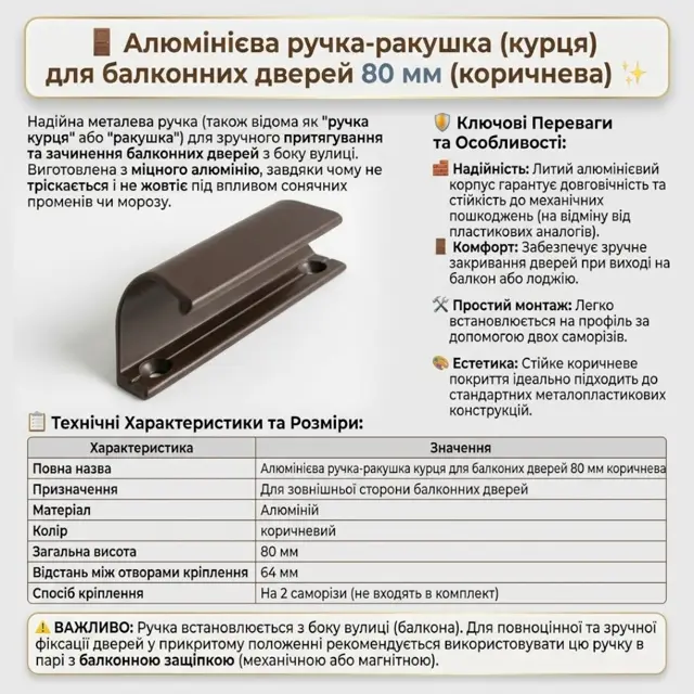 Простий монтаж на 2 саморізи