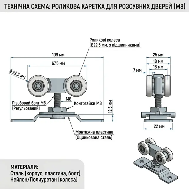 Фурнітура для розсувних дверей