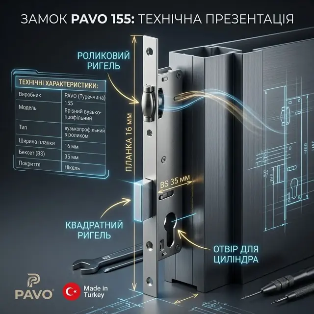 Планка 16 мм — стандартний паз профілю