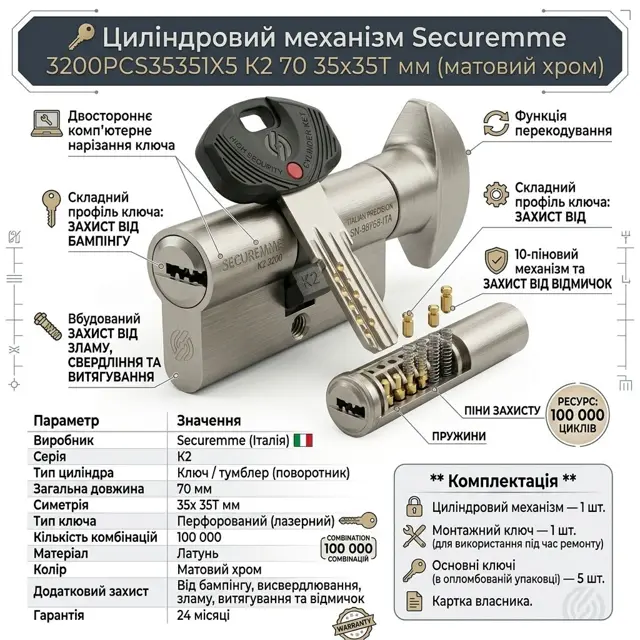 Монтажний ключ і опломбовані ключ