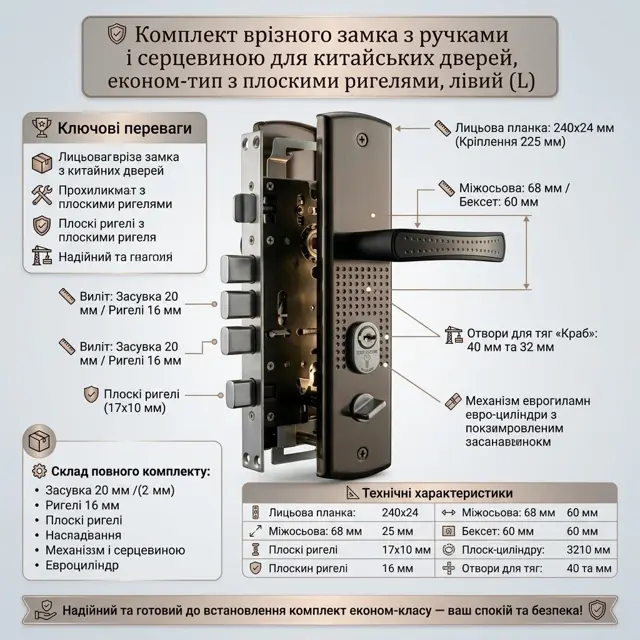Серцевина з ключами вже в набор