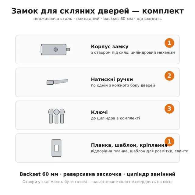 Замок з ручками в одному наборі