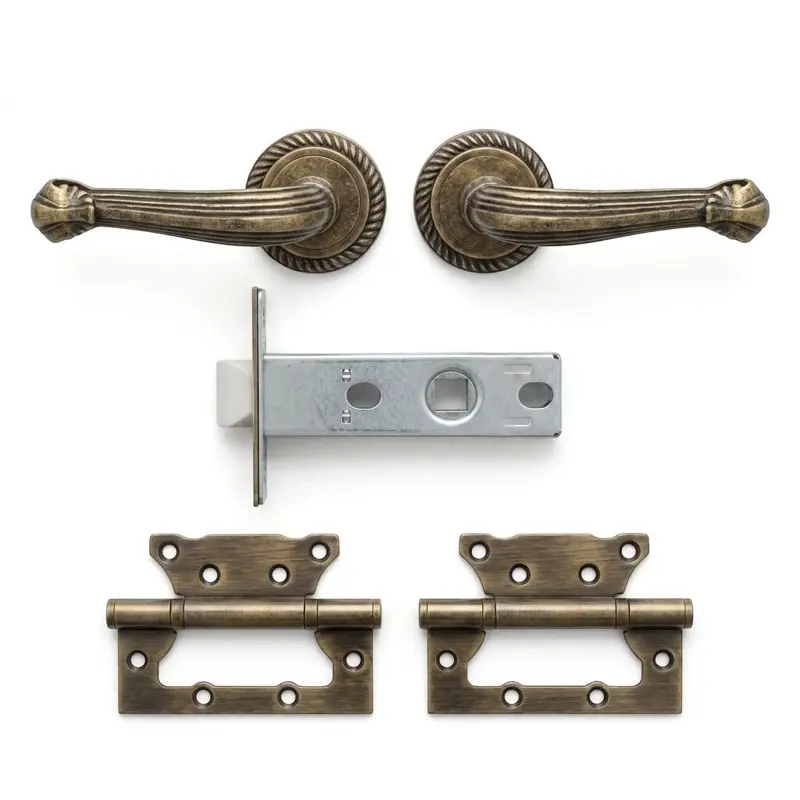 Комплект дверних ручок TRION MANO-AL 188 A.Bronze — №8 (Засувка + петлі)