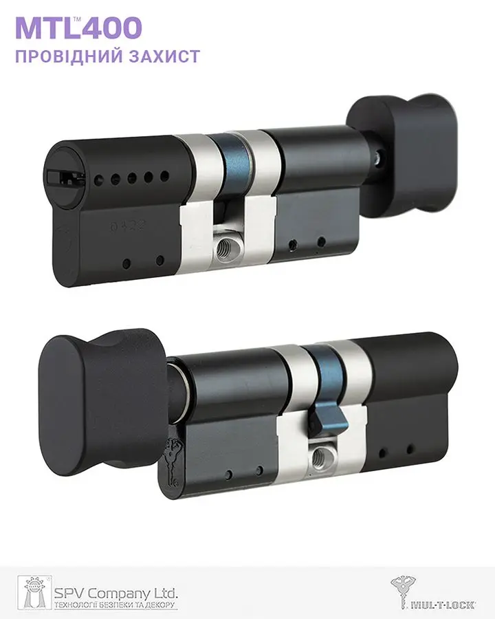 Циліндр MUL-T-LOCK MTL400 ClassicPRO 98 мм (35x63T) · ключ-тумблер (T — сторона поворотника) · бронза-мат/BE · поворотник бронза-мат