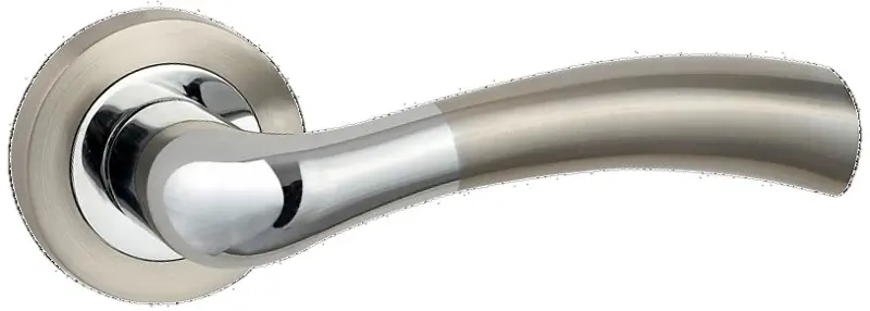 SIBA ECO Ручка дверна SAROS на розетці А01 мат.нікель - хром (22 07)